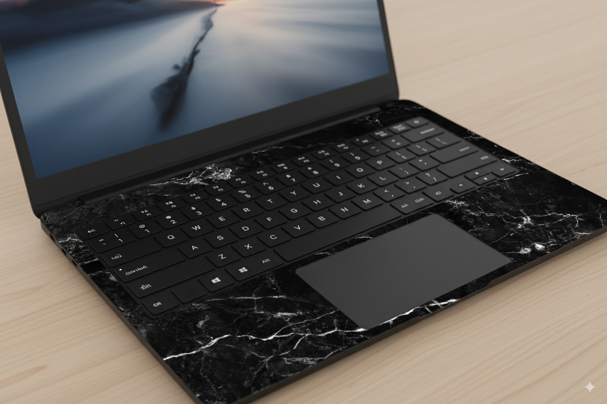 Natural Black Marble - Laptop Skin