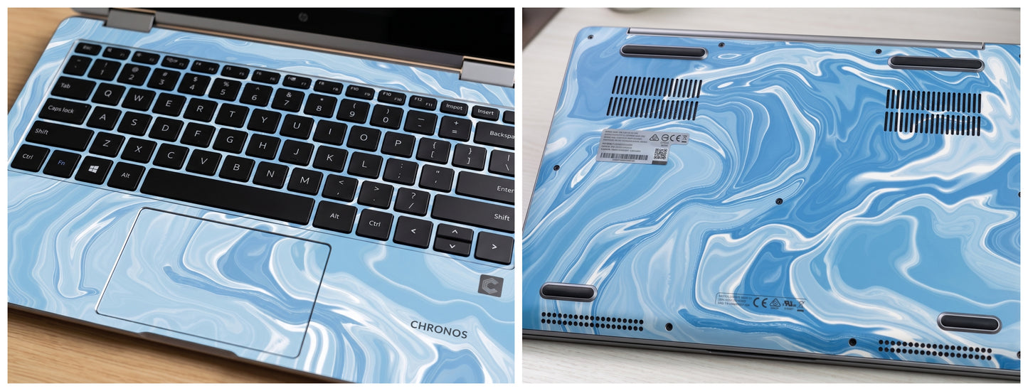 Abstract Blue Fluid Art - Laptop Skin