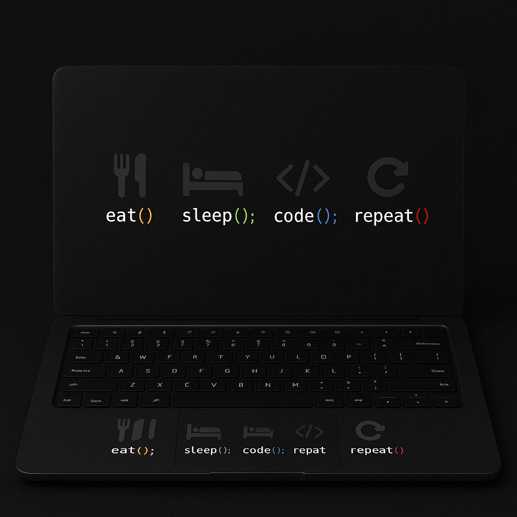 Eat, Sleep, Code, and Repeat - 2D Laptop Skin