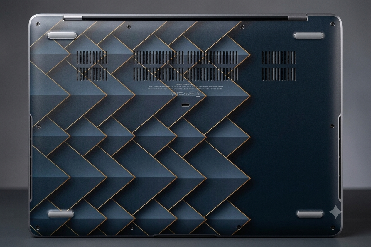 Dark Paper Layers with Gray Pattern- Laptop Skin