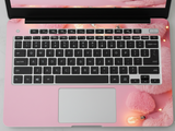 Fluffy pink hearts - Laptop Skin