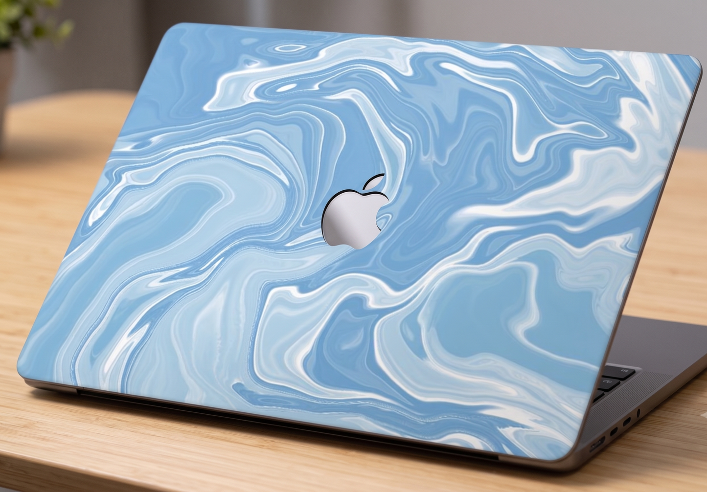 Abstract Blue Fluid Art - Laptop Skin