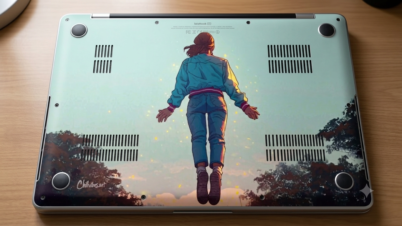 Floating Girl - Laptop Skin