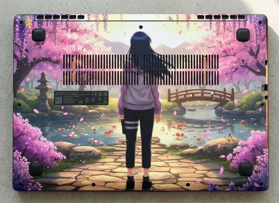 Hinata Hyūga in a Garden - Laptop Skin