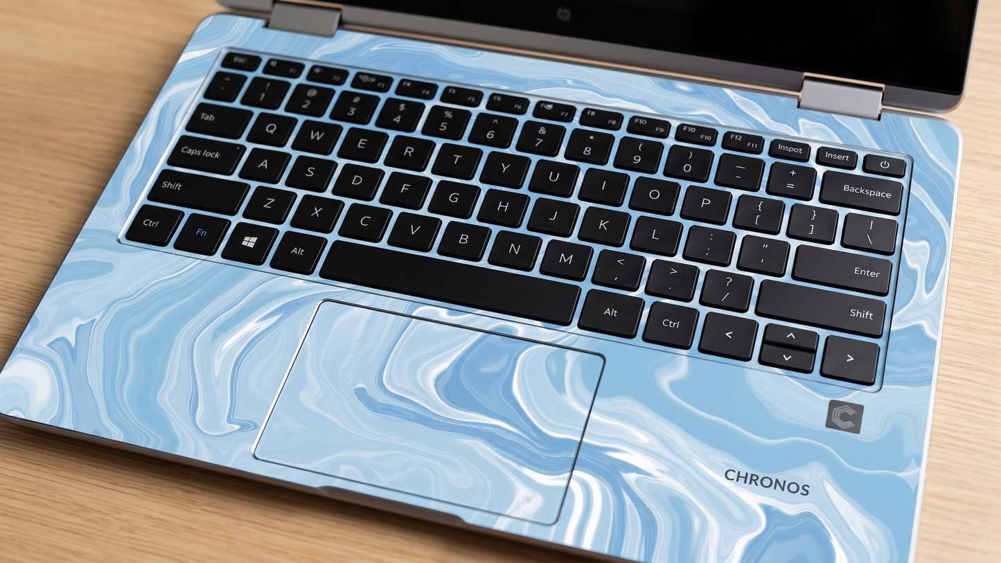 Abstract Blue Fluid Art - Laptop Skin