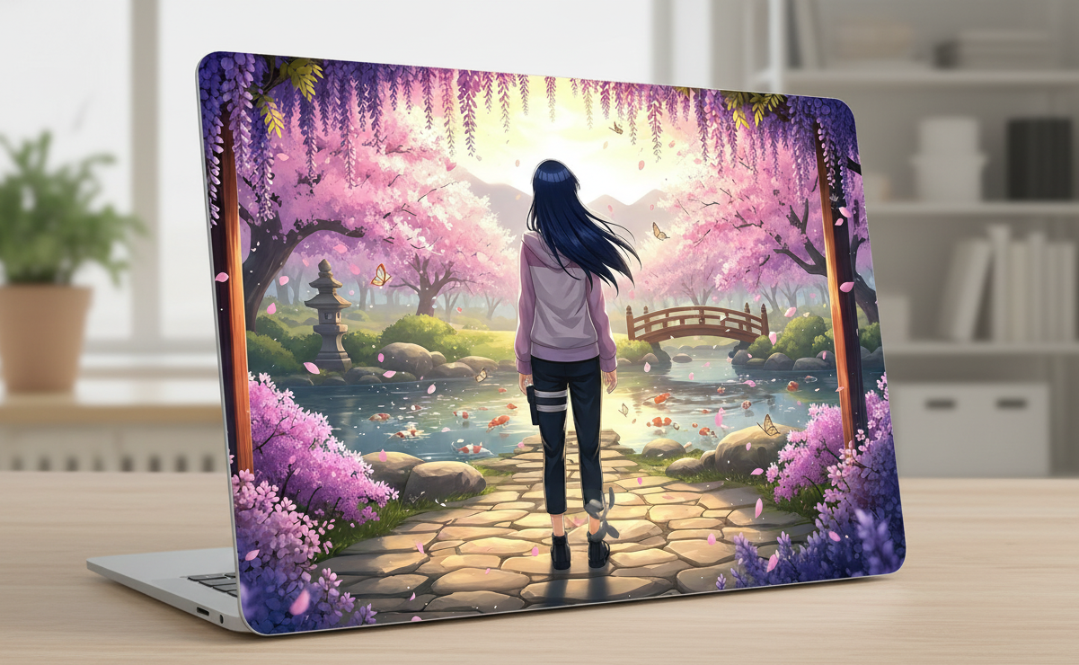 Hinata Hyūga in a Garden - Laptop Skin