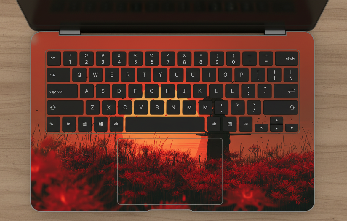 Silhouette of a samurai warrior - Laptop Skin