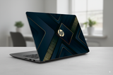 Dark Paper Layers with Golden and Gray Details- Laptop Skin