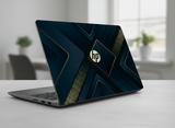 Dark Paper Layers with Golden and Gray Details- Laptop Skin