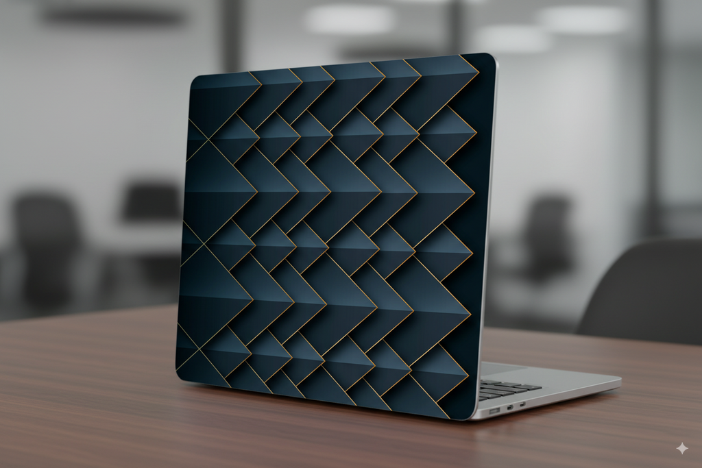 Dark Paper Layers with Gray Pattern- Laptop Skin