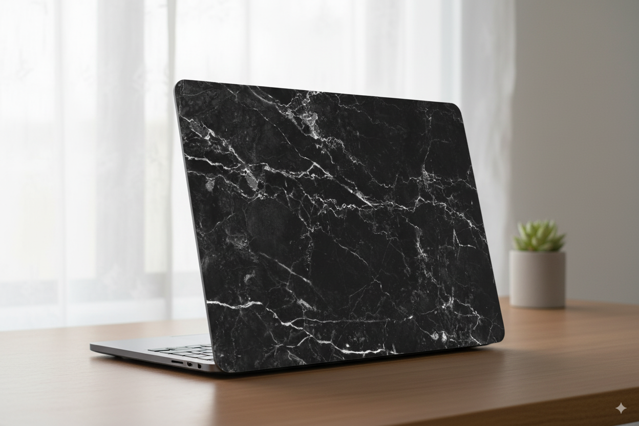 Natural Black Marble - Laptop Skin | Premium Stone Design – Azaan ...