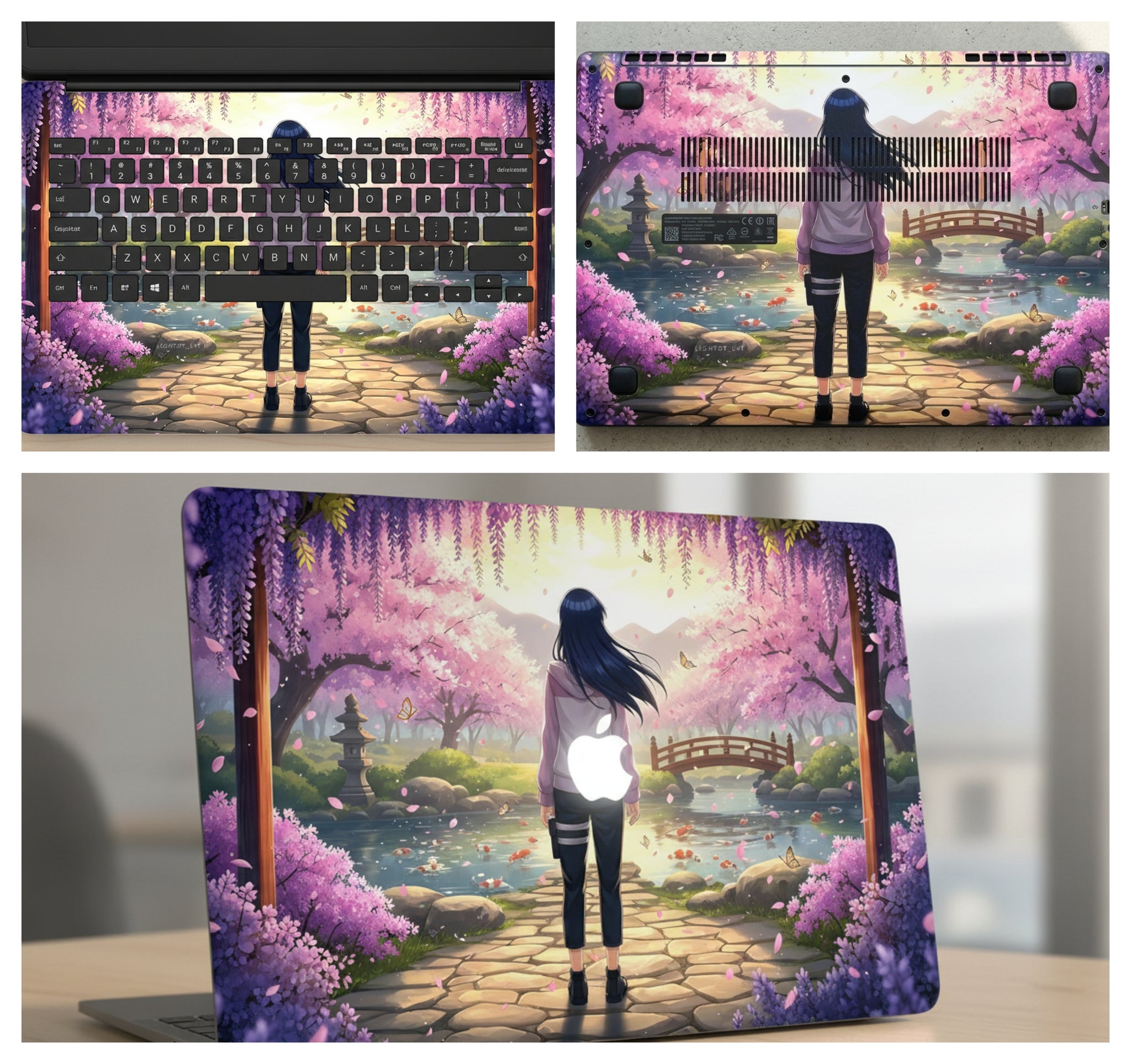 Hinata Hyūga in a Garden - Laptop Skin