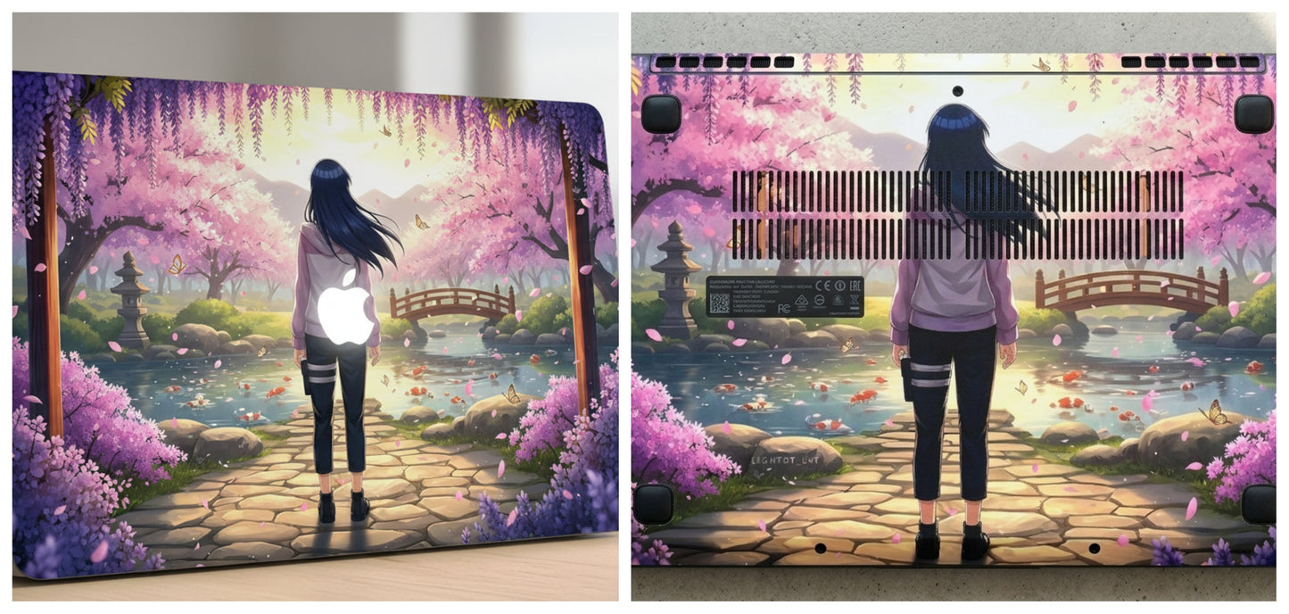 Hinata Hyūga in a Garden - Laptop Skin