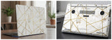 White marble with geometric gold lines - Laptop Skin