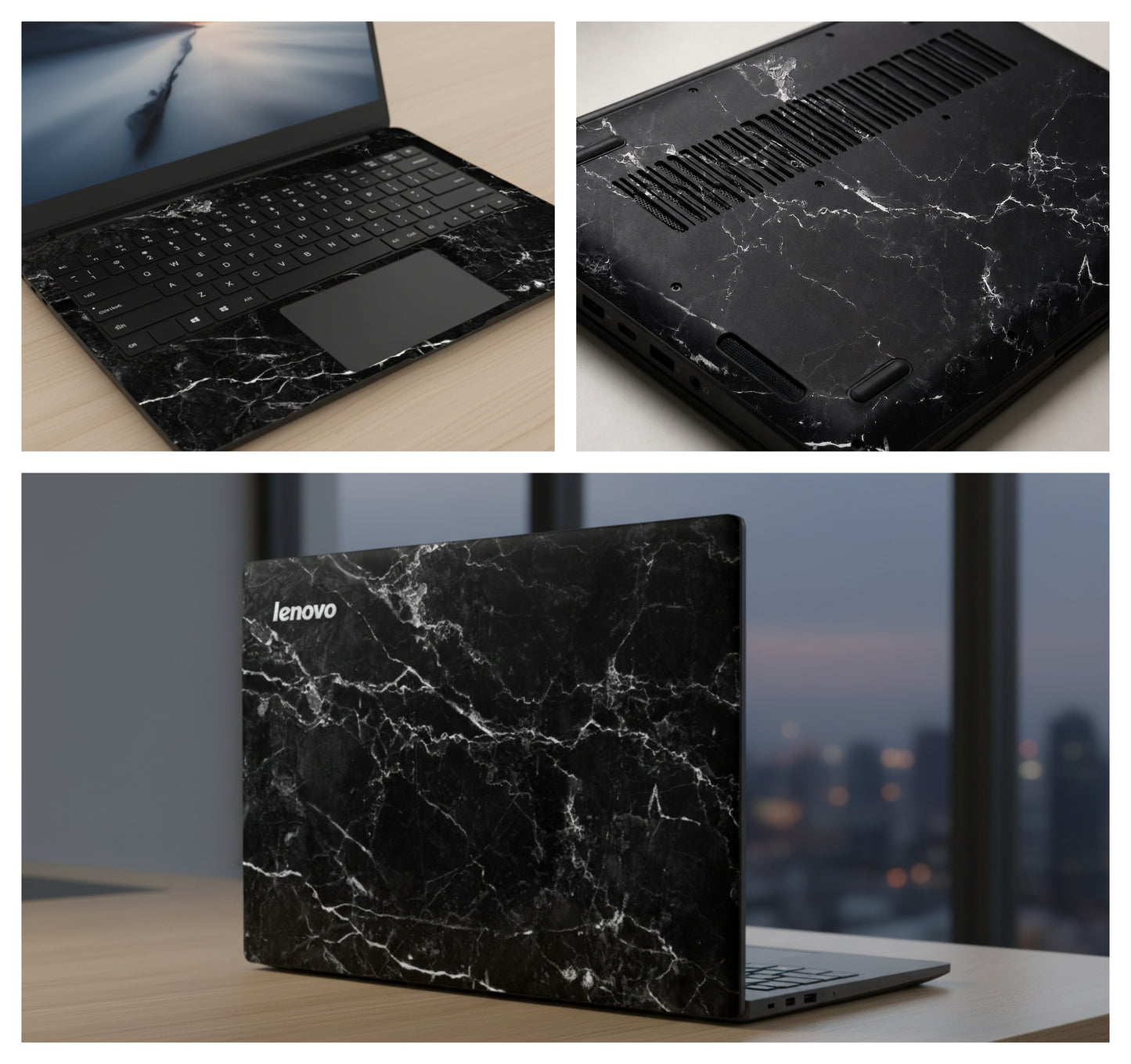 Natural Black Marble - Laptop Skin