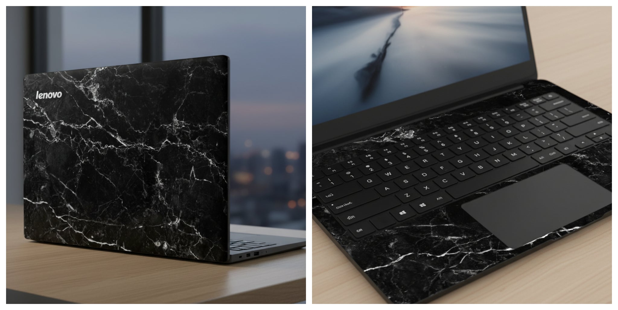 Natural Black Marble - Laptop Skin