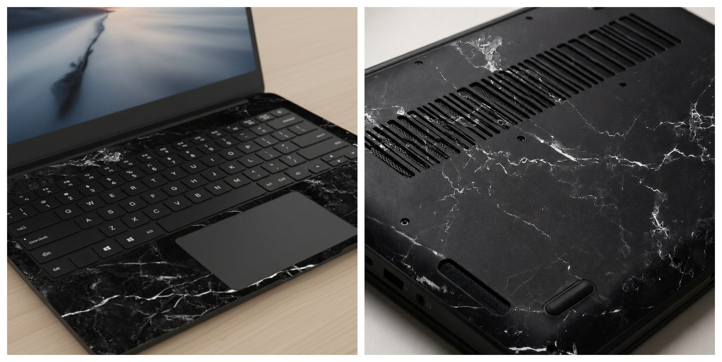 Natural Black Marble - Laptop Skin