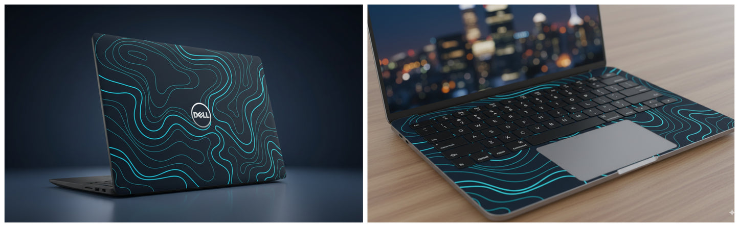 Abstract topographic line background- Laptop Skin
