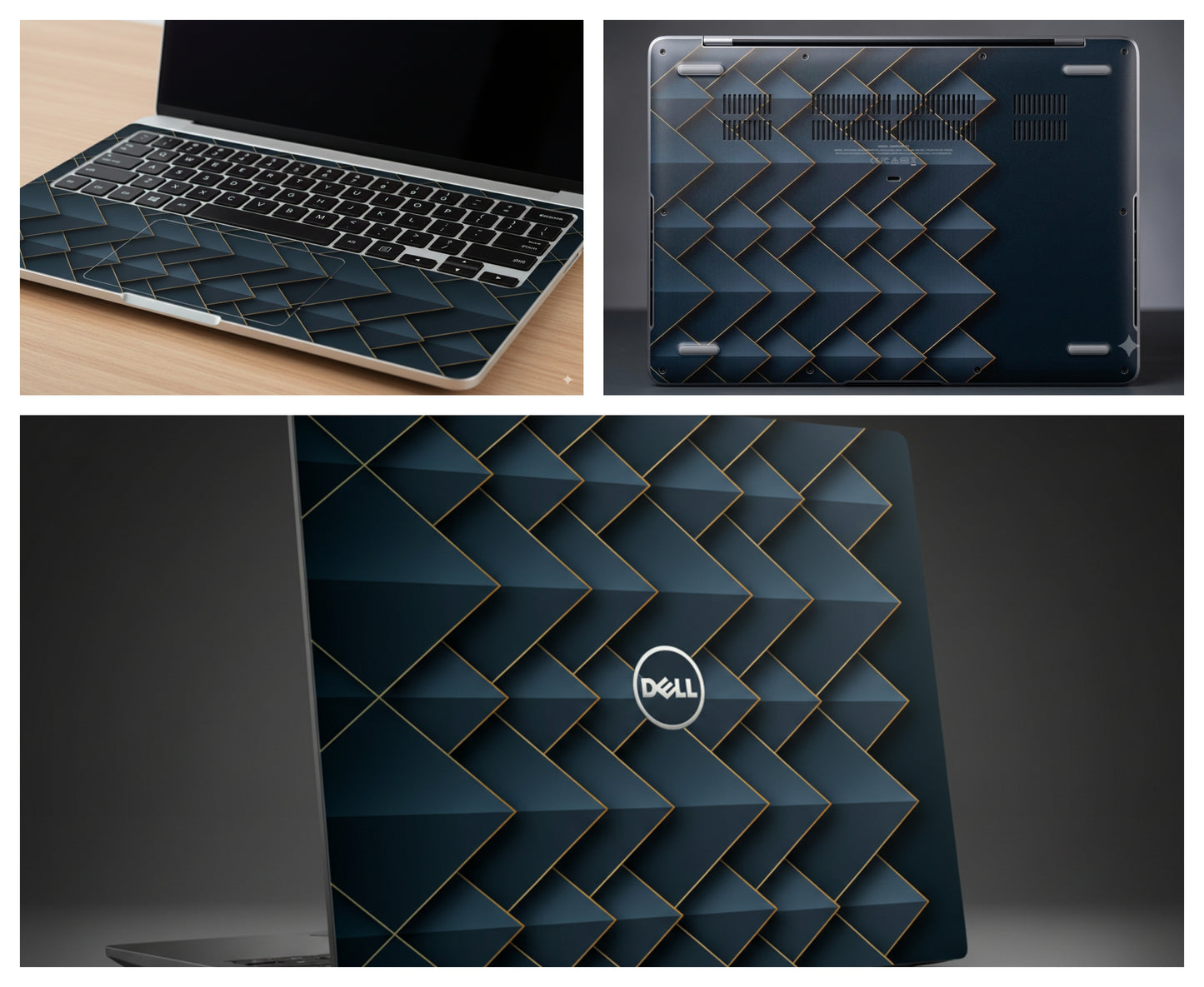 Dark Paper Layers with Gray Pattern- Laptop Skin