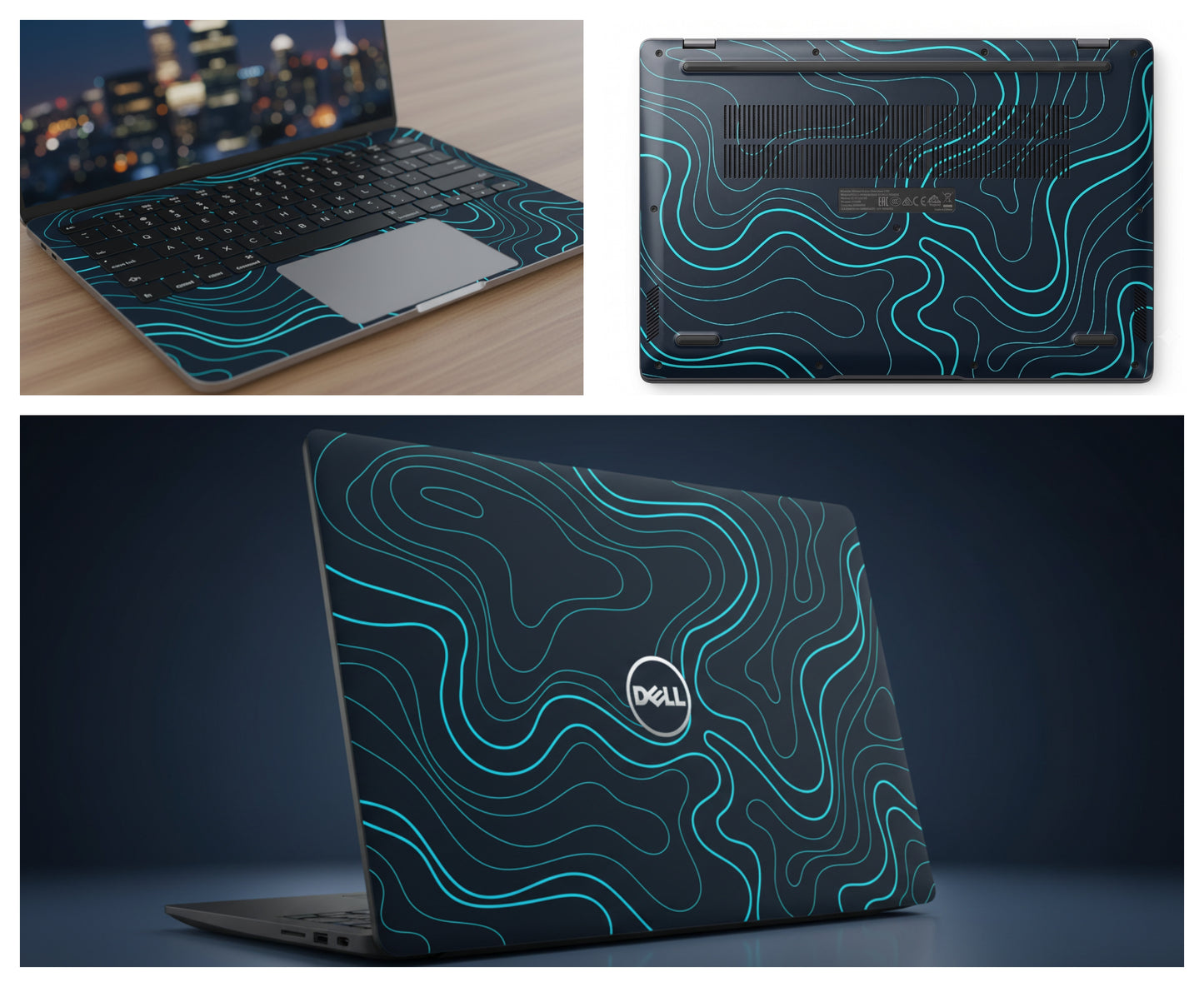 Abstract topographic line background- Laptop Skin