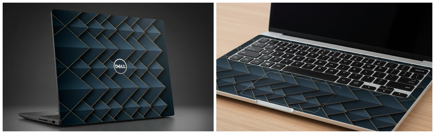 Dark Paper Layers with Gray Pattern- Laptop Skin