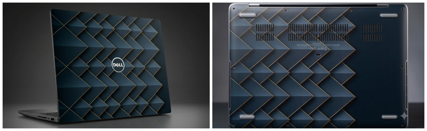 Dark Paper Layers with Gray Pattern- Laptop Skin