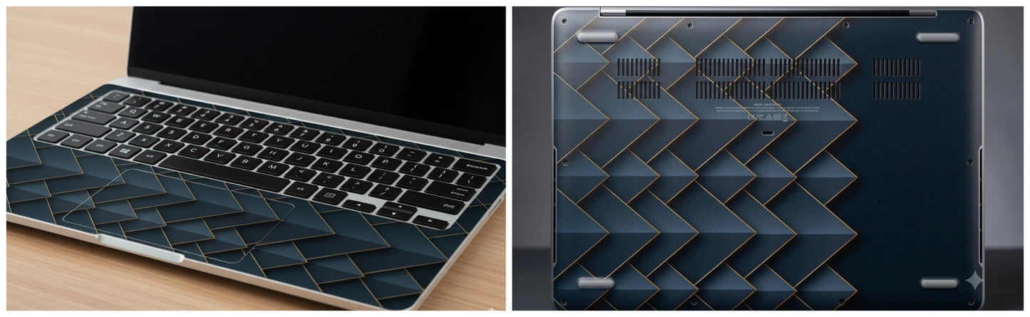 Dark Paper Layers with Gray Pattern- Laptop Skin