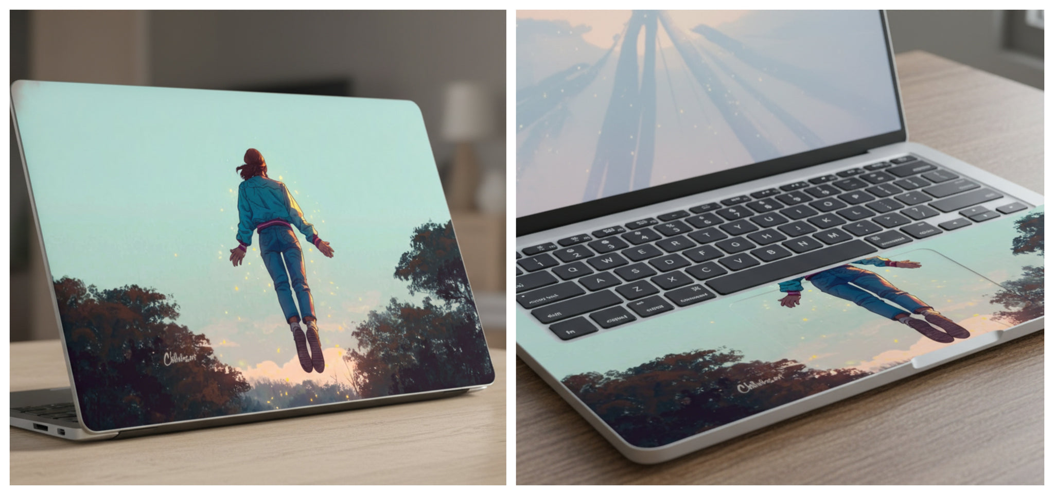 Floating Girl - Laptop Skin