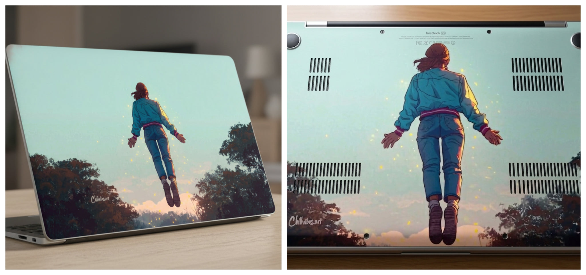 Floating Girl - Laptop Skin