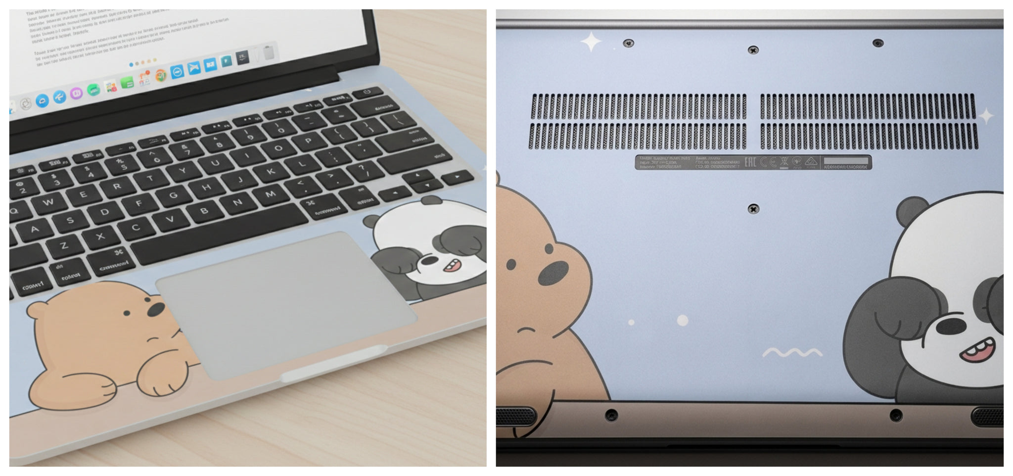Grizzly and Panda - Laptop Skin